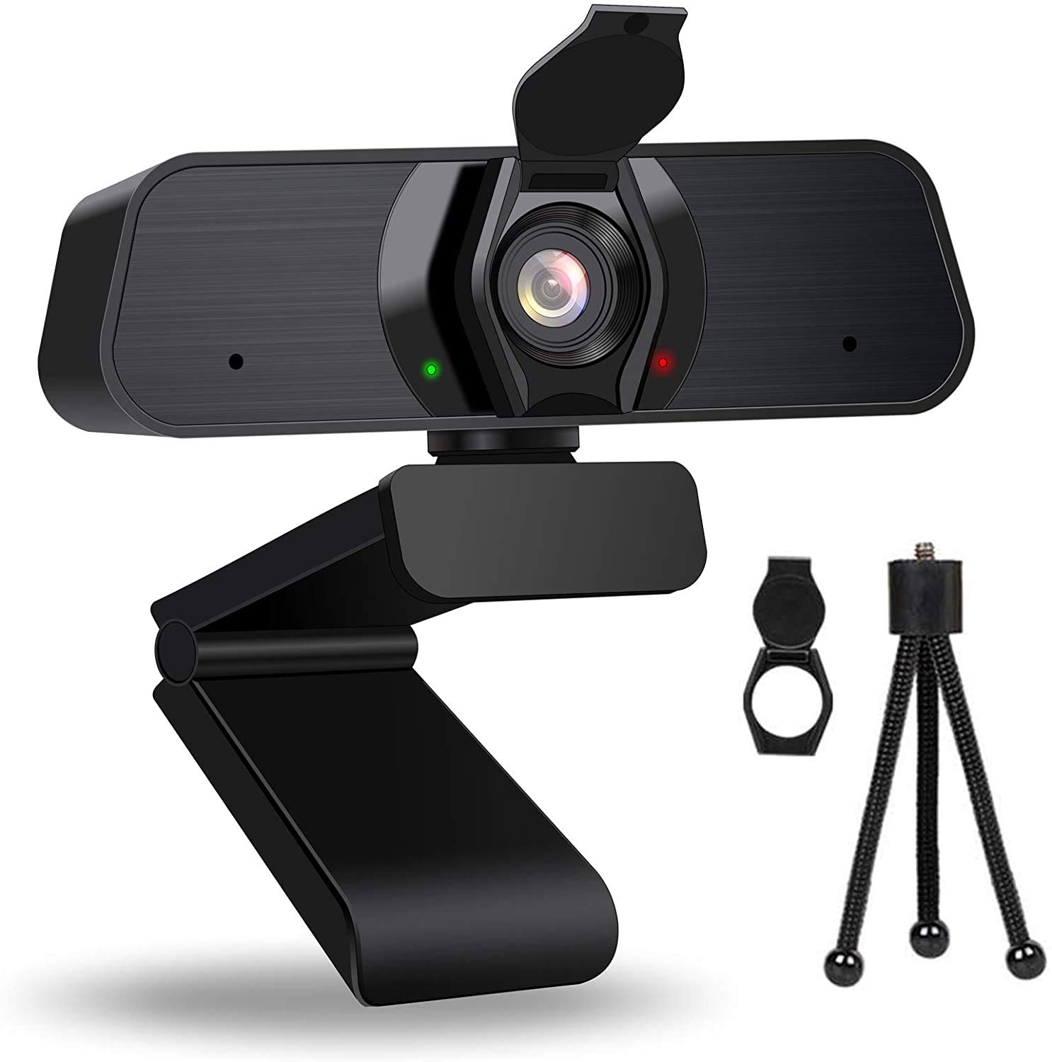 ZEEFO 1440P HD Webcam with Microphone,3D Denoising,2k 115°Wide Angle Webcam for PC Mac Laptop,USB Webcam with Cover Stand,Plug and Play,for Live Streaming, Video Chat, Conference, Online Classes
