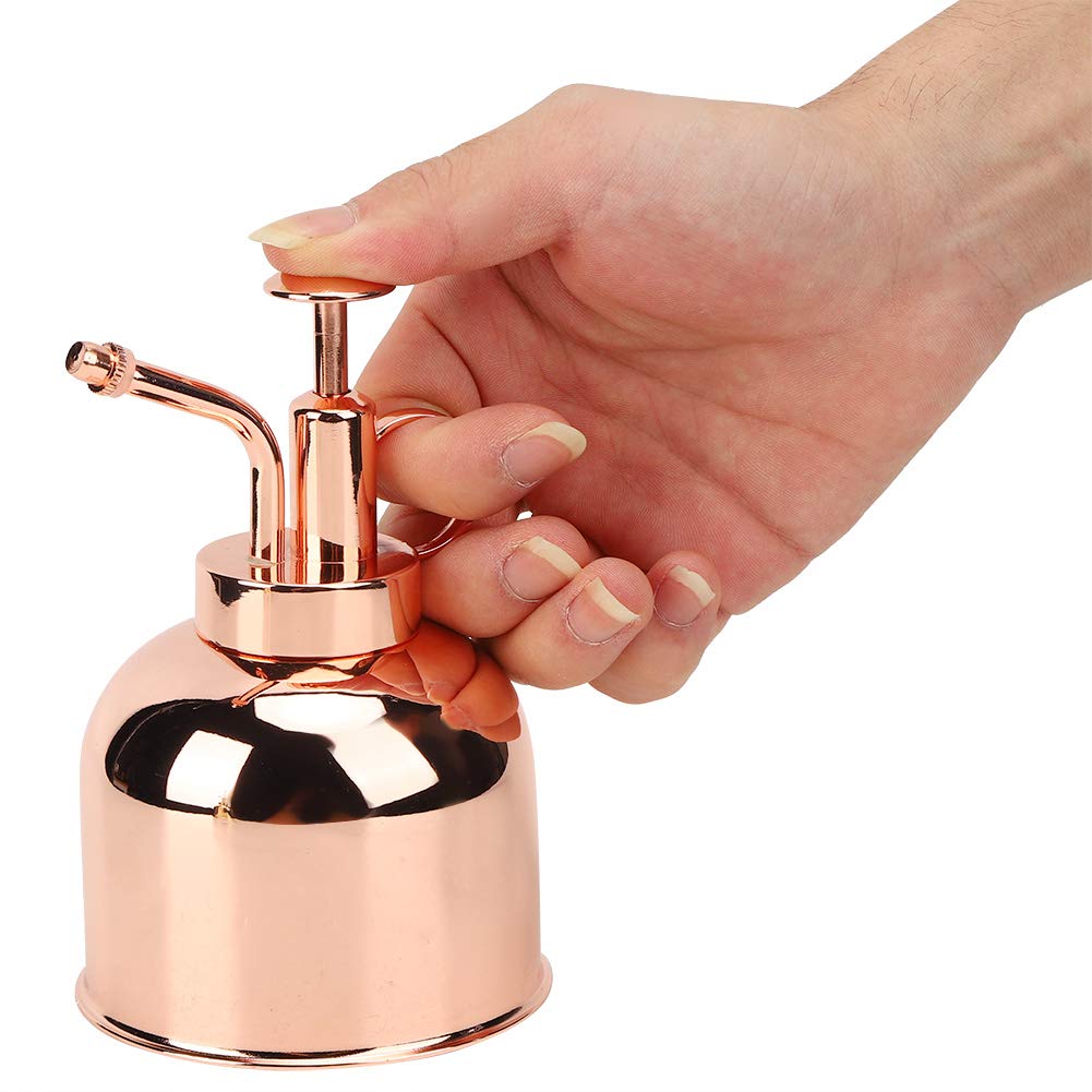 HERCHR Plant Mister Spray Bottle, Stainless Steel Plant Flower Watering Can Decorative Rose Gold Watering Pot with Top Pump for Flowers Potted Plants House Plants Bonsai, 5.9x3.1x3.1inch