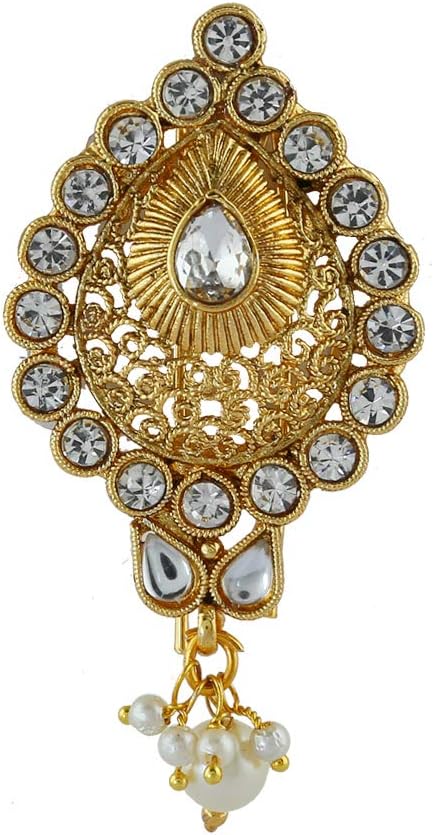 Anuradha Art Gold Finish Designer Hair Ambada Clip/Juda Pin for Women/Girls