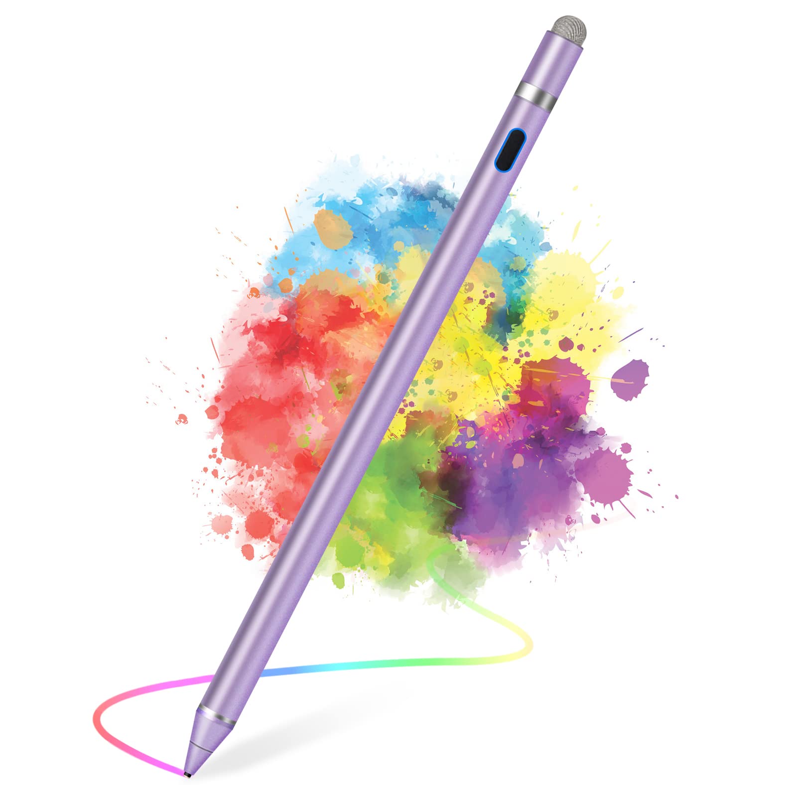 Stylus Digital Pen for Touch Screens, Active Pencil Fine Point Compatible with iPhone iPad and Other Tablets for Drawing and Handwriting (Purple)