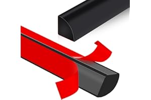 LSGCQ Flexible Quarter Round Molding Peel and Stick Rubber Trim Molding Double-Sided Self Adhesive Wall Corner Trim for Floor, Bathrooms, Countertops (1/2” W x 1/2” H x 10 Ft, Black)