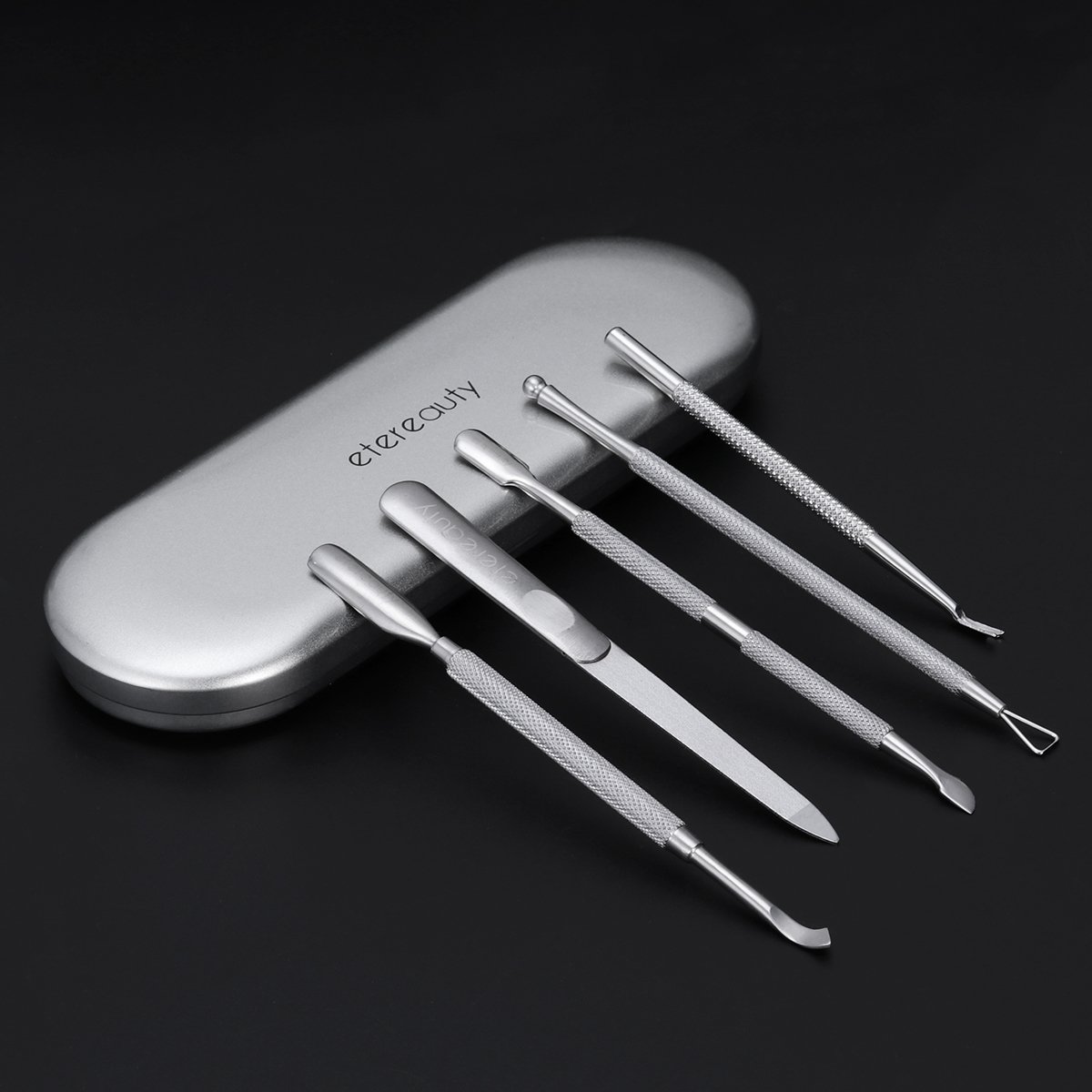 Cuticle Pusher, ETEREAUTY Cuticle Remover Tool Stainless Steel Gel Nail