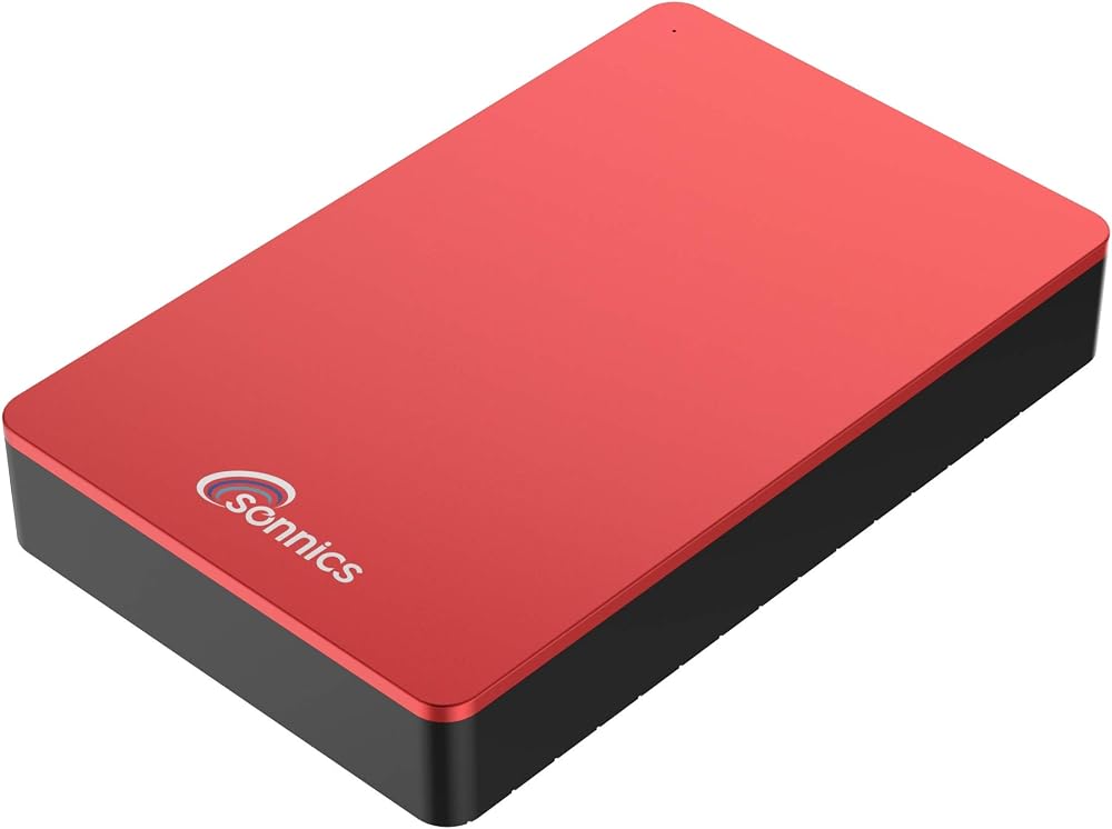 Sonnics 2TB Red External Desktop Hard Drive USB 3.0 PC Mac Smart TV Xbox PS4