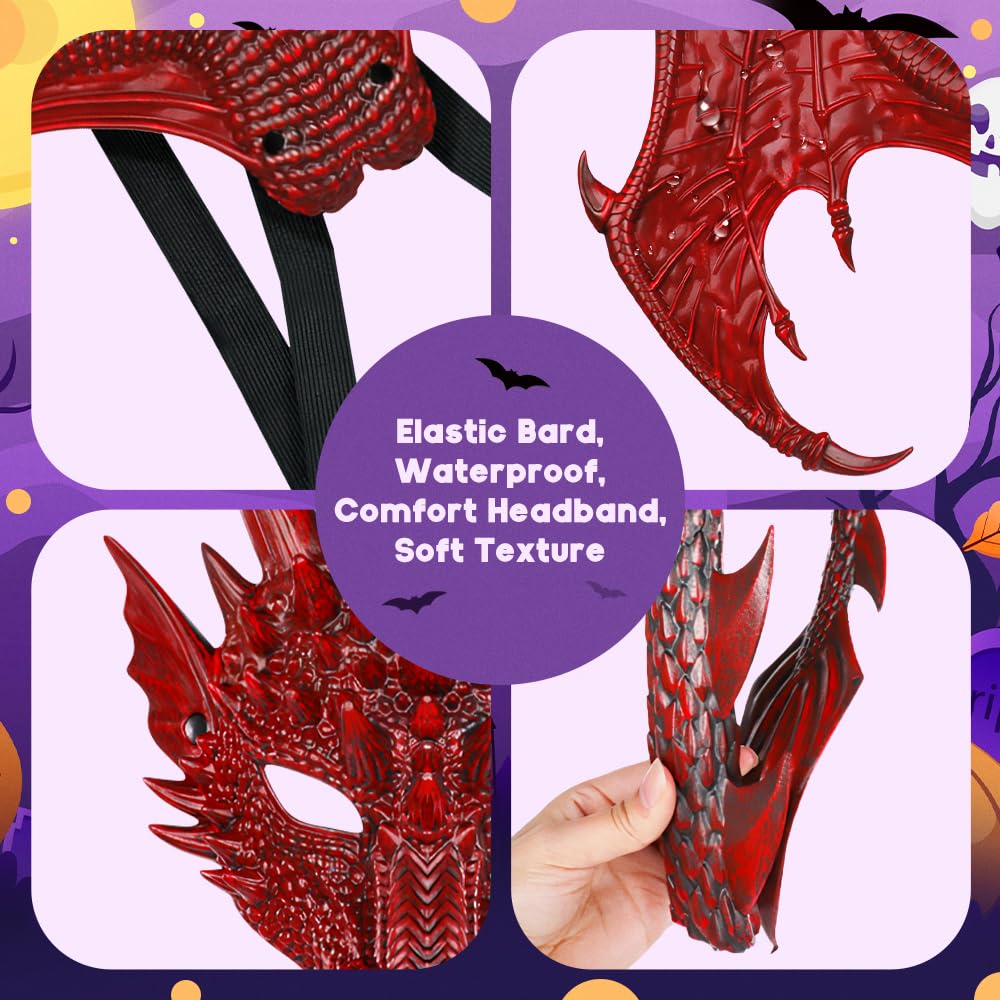 MENGKAO Dragon Costume Kids Dinosaur Wings Tail Mask Set Boys Girls Children Dress Up Dino Props for Halloween Cosplay Party