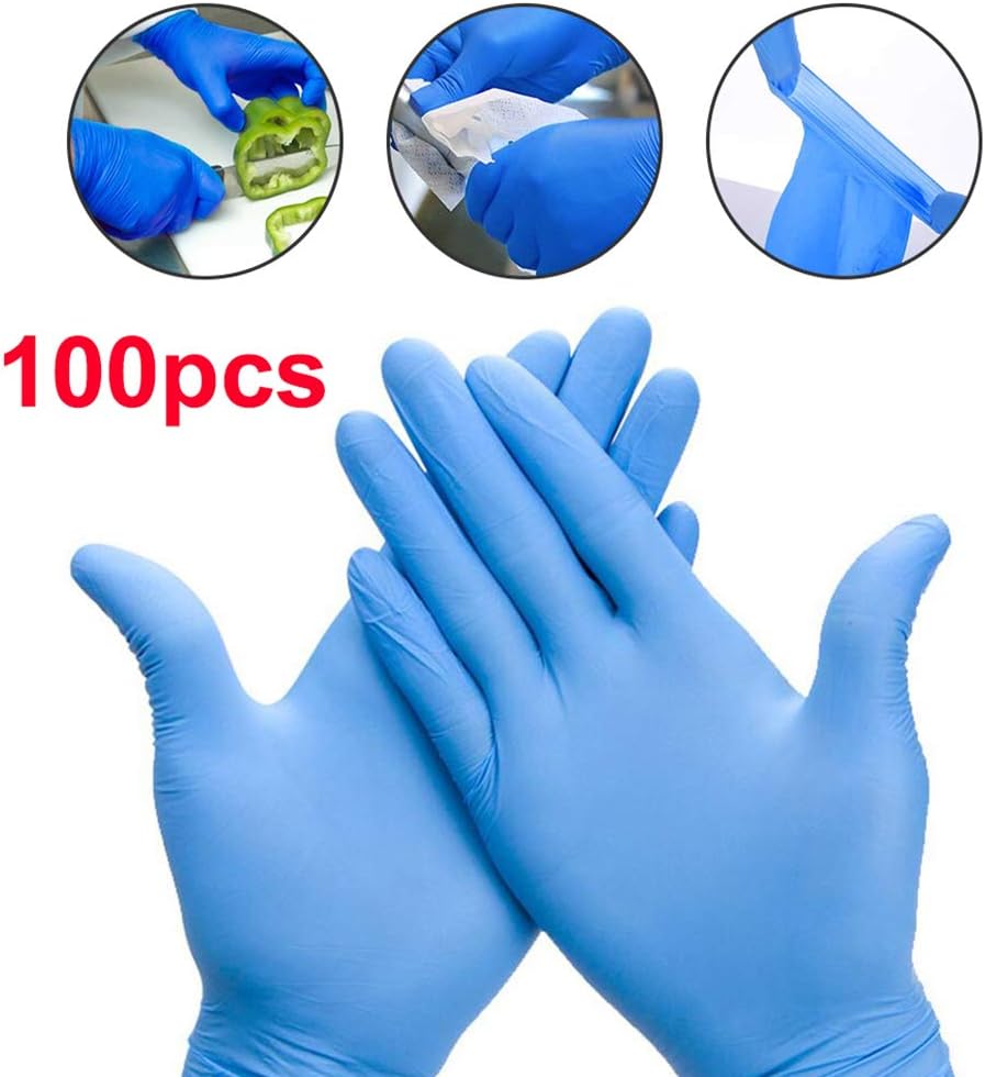 Protective Accessories & 100Pcs Disposable Nitrile Home Cleaning Hand Protect Waterproof Kitchen Gloves