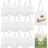 Zyghjort 20 Pack 8.7 x 9.8 inch Sublimation Blanks Bulk Mini Tote Bags, Small Canvas Tote Bags Reusable Grocery Totes for Daily Shopping Gift Packaging DIY Craft Party School Beach Travel (White)
