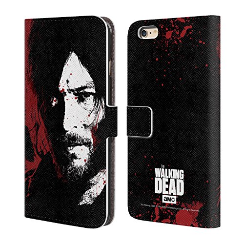 Head Case Designs Officially Licensed AMC The Walking Dead Blood Bath Daryl Gore Leather Book Wallet Case Cover Compatible with Apple iPhone 6 Plus/iPhone 6s Plus