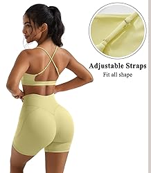 OMKAGI 2 Piece Workout Sets for Women Open Back