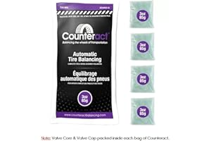 Counteract 3OZ-B4 Centrifugal Force Tire/Wheel Balancing Beads - Off-Road Vehicles, Light Duty Truck Tires, (4) 3oz Balance Bead Bags, (4) Valve Caps and Cores