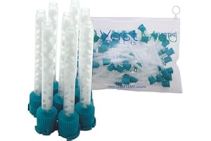 50 PCs Dental Grade Dental 6.5mm Teal/Blue Impression Mixing Tips by VASTMED | Mixing Tips for Dental Temporary Crowns Material Mix