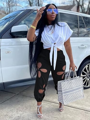 KEYUFANG Women Piece Outfit Casual Summer Short Sleeve Shirt