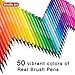 Shuttle Art 52 Pack Real Watercolor Brush Pens, 50 Colors Watercolor Brush Markers with 2 Water Brush Pen,Soft Flexible Tip Perfect for Adult Coloring Books, Manga, Comic, Calligraphy