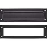 khtumeware Matte Black 13 inch 1-Pack Solid Brass Mail Slot with Solid Brass Internal Frame is Well Made Door Mail Slots