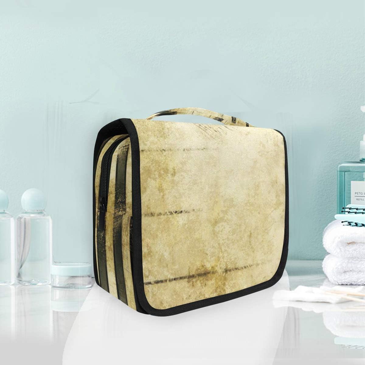FANTAZIO Toiletry Bag Multifunctional Cosmetic Bag Classic Piano Keyboard Portable Makeup Pouch Waterproof Travel Hanging Organizer Bag for Women Girls