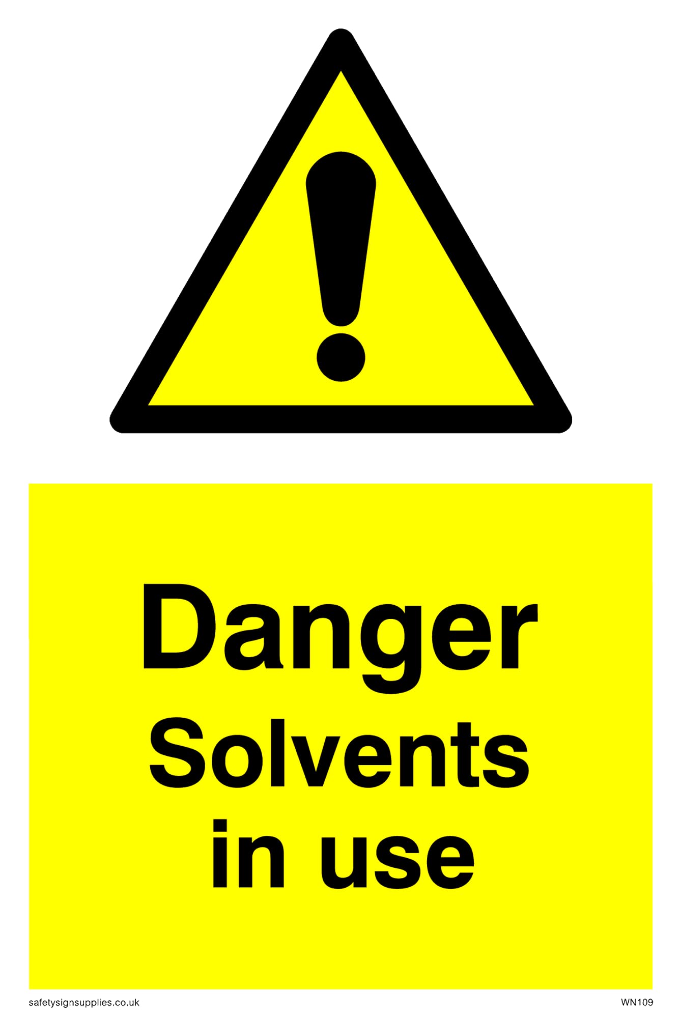 Pack of five - Dangerous Solvents In Use Sign - 100x150mm - A6P