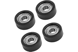 Rowing Machine Seat Wheel Replacement – 4-Pack Nylon and Steel Roller with 8mm Inner Diameter, 27mm Diameter, 11.4mm Height, 