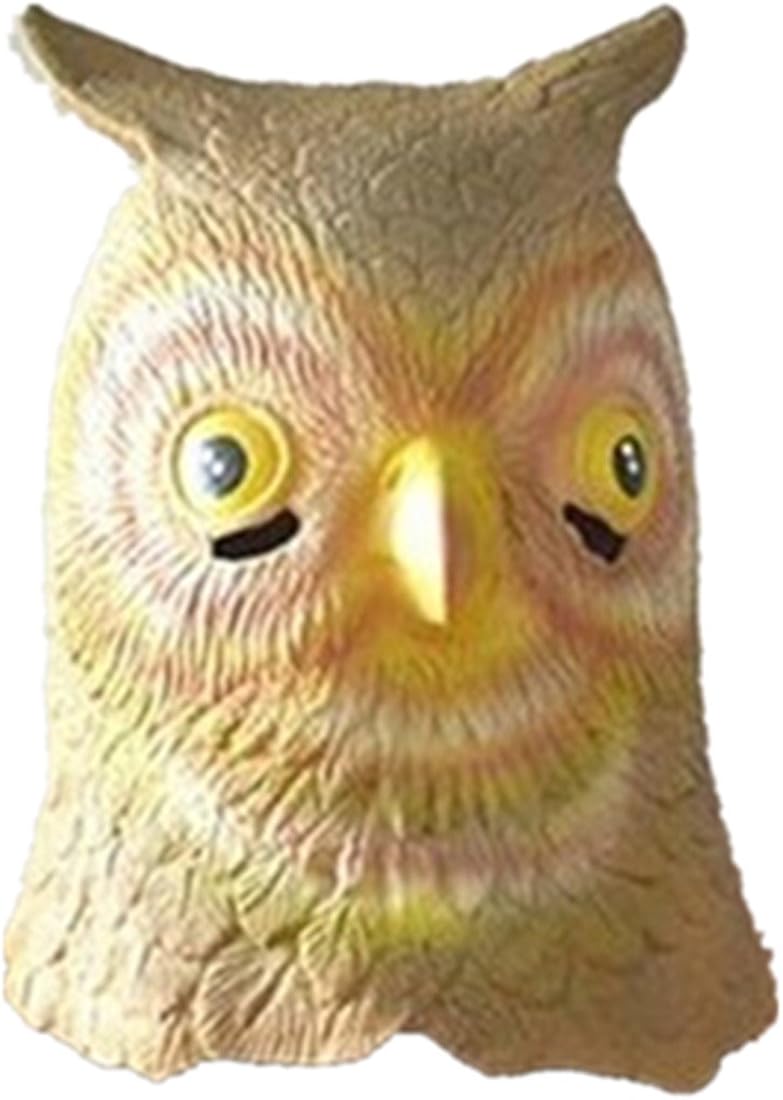 Owl Head Mask Rubber Latex Animal Costume Full head Mask Halloween