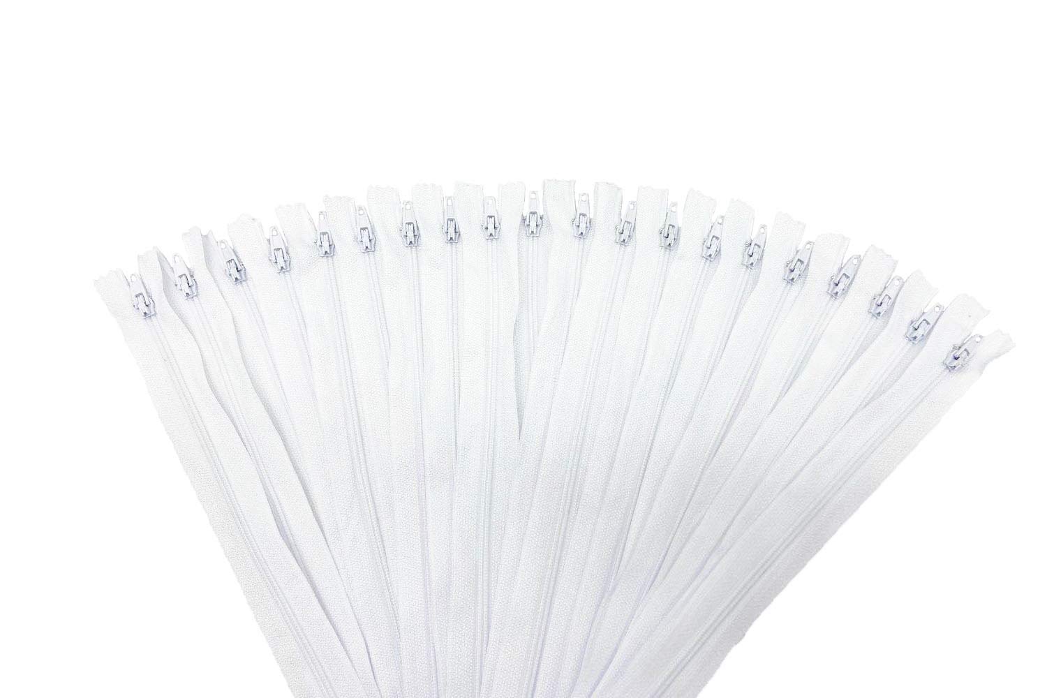 E-Goal 20 Pieces 30 cm Tailor Sewing Nylon Closed Coil Zippers (White)