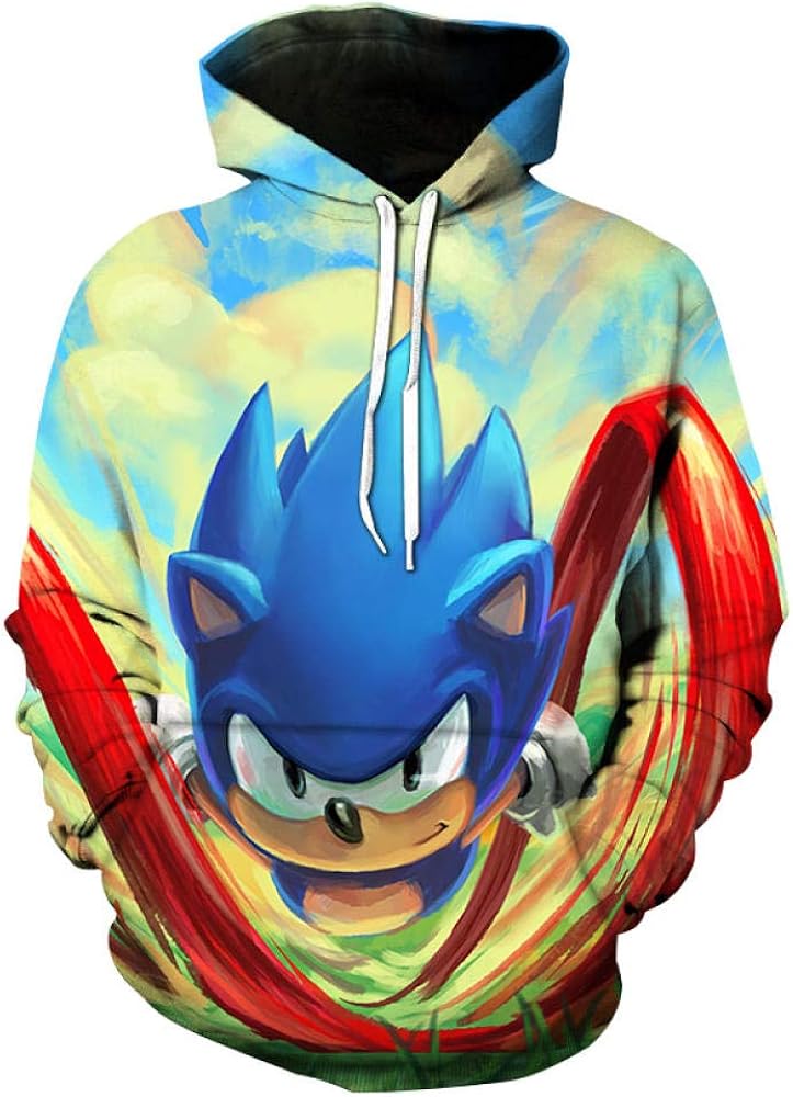 Hood Felpa Sonic Gioco Sonic Felpa Sonic The Hedgehog Per Bambini
