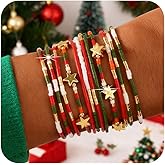 Bohxantium Gold Beaded Bracelets Stack for Women Stocking Stuffers 12PCS Boho Gold Plated Seed Beads Bracelet Stretch Star Stackable Accessories Jewelry Friendship Fall Christmas Gifts for Women