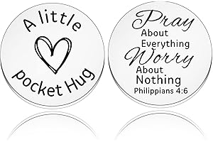 DINLUNED Christian pocket hug token Bible Verse Coin Inspirational Cross Religious Jewelry Catholic Christian Baptism Gift Religious Gifts