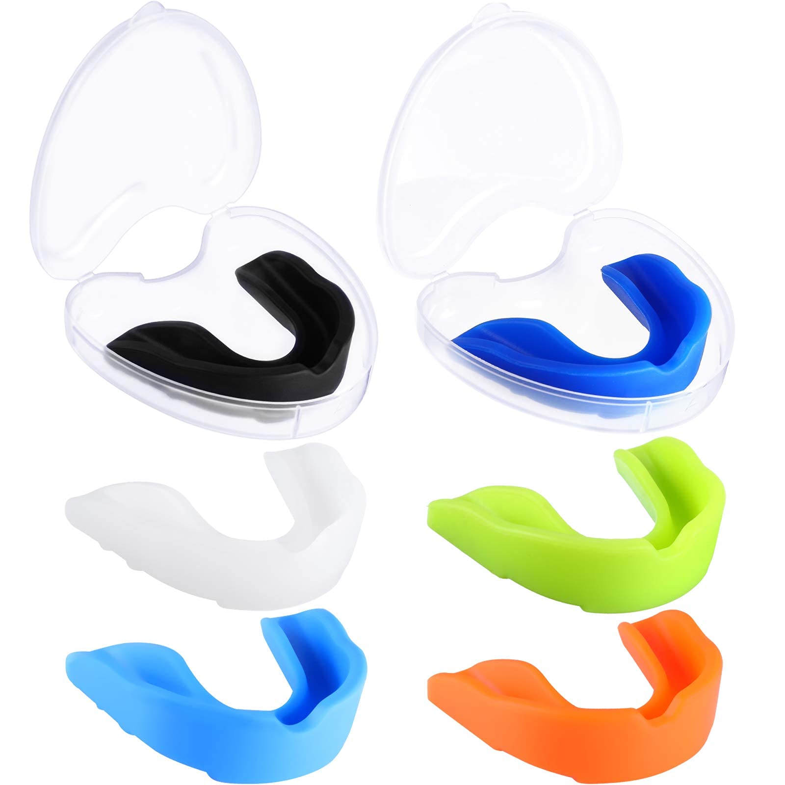 Photo 1 of BBTO 6 Pcs Youth Kids Mouth Guard for Sports, Mouthguard Bulk with Case, Boy Girl Athletic Mouth Guard for Football Boxing Hockey Karate Basketball(Classic Style,Assorted Color)