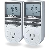 Smart Digital Light Timer with 3-Prong Outlet 7-day Programmable Plug-in Electrical Switch with Anti-theft Random Option, 15A / 1800W