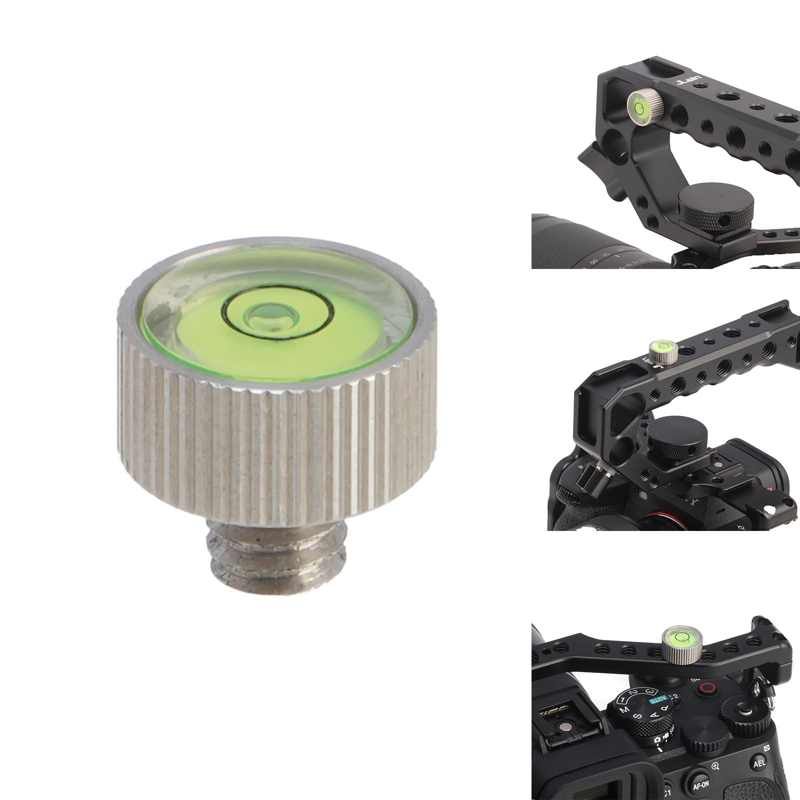 FOTGA Mini Stainless Steel Spirit Level with 1/4"-20 Screw Universal for DSLR Camera, Camera Cage, Top Handle, Plates, Tripod, Photography Video Rig