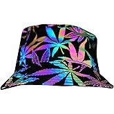 GENEMEN Reflective Bucket Hat for Men Women Rave Bucket Hats Night Fluorescent Fisherman Cap Unisex Casual Luminous Halloween