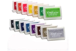 DECORA Stamp Ink Pads Water-soluble for Kids Craft DIY Scrapbooking, Finger Printing and Card Making 15 Colors