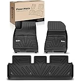 YHTAUTO Car Floor Mats for Tesla Model 3 2023 2022 2021, Custom Fit 1st & 2nd Row All Weather TPE Car Mats Carpet, Anti-Slip Waterproof Orderless, Automotive Front Rear Mats for Car, Set of 3