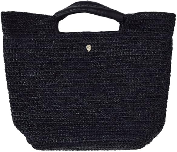 Amazon ヘレンカミンスキー Helen Kaminski ラフィア レザートートバッグ Petani S One Charcoal Black Petani S Os Charcoal Black Helen Kaminski ヘレンカミンスキー トート バッグ
