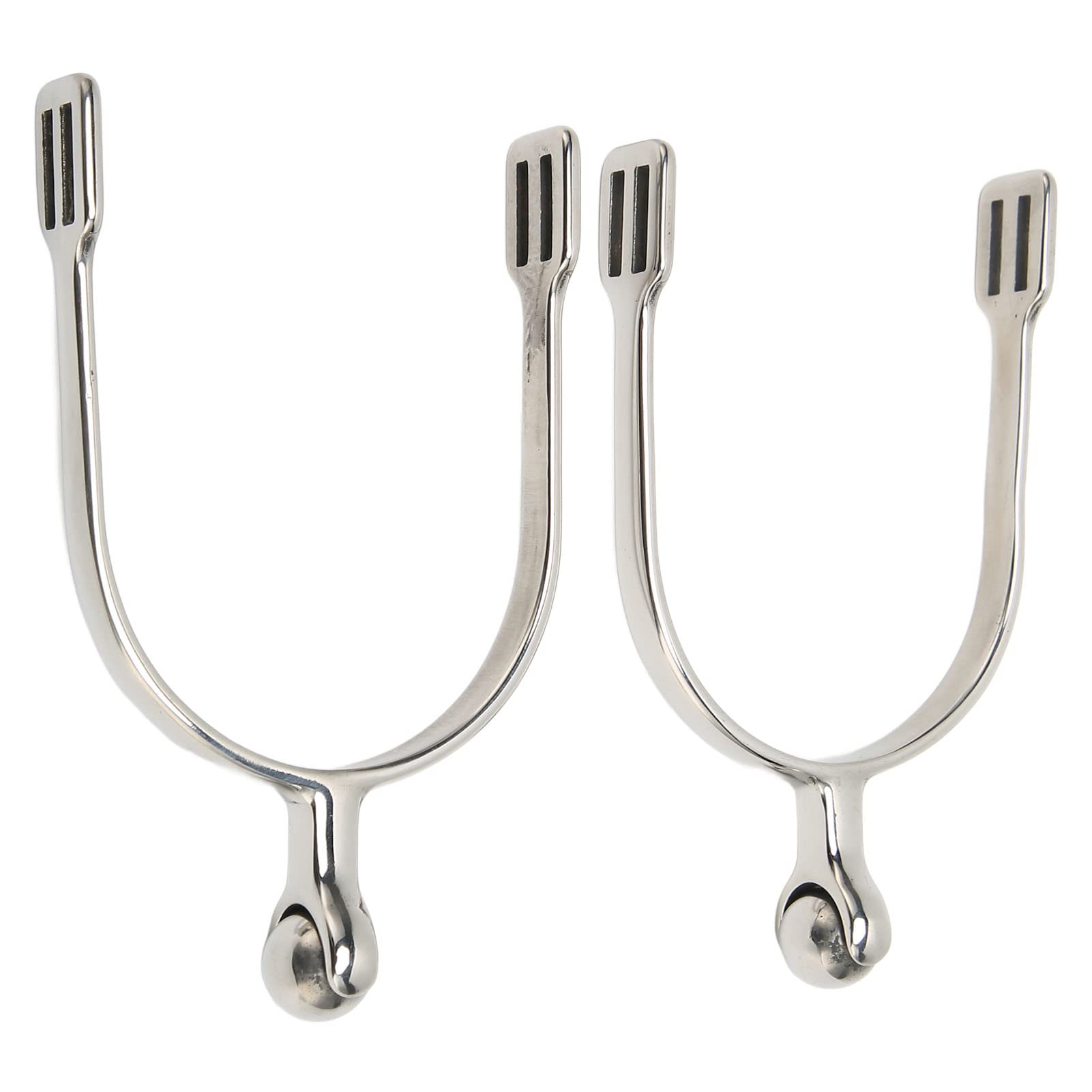 Fockety English Spurs, A Pair English Stainless Steel Horse Spurs with Roller Ball, Horse Boot Spurs Horse Riding Spurs for Boots Women for Horse Training, Equestrian Competition