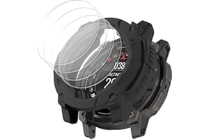 MSVUEIOE [1+4 Pack] Case with Tempered Glass Screen Protector Compatible with Garmin Instinct 3 45MM AMOLED/SOLAR, Bumper Full Coverage Protective Soft Cases Face Cover for Instinct 3 45MM