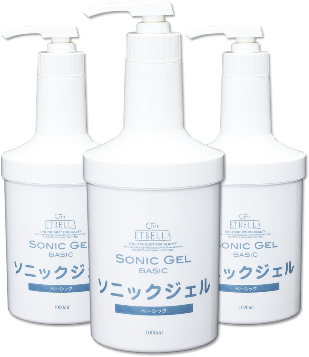 Amazon シエル ソニックジェル オリジナル 1000ml お買い得3本セット 超音波ジェル 超音波美顔器ジェル 美顔器ジェル Emsジェル 水溶性ジェル キャビテーション 水溶性 超音波 美顔器 ジェル セブンエステ 痩身ジェル クリーム 通販