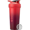 BlenderBottle Strada Sleek Shaker Cup Insulated Stainless Steel Water Bottle with Wire Whisk, 25-Ounce, Sangria Ombre
