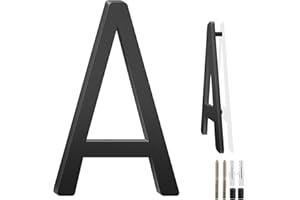 SPNO1-MS 5 Inch Floating Aluminum House Address Numbers Letters, Modern Metal House Numbers for Outside, Black Metal Door Address Letter and Number for Home Garden Office Apartment (A)