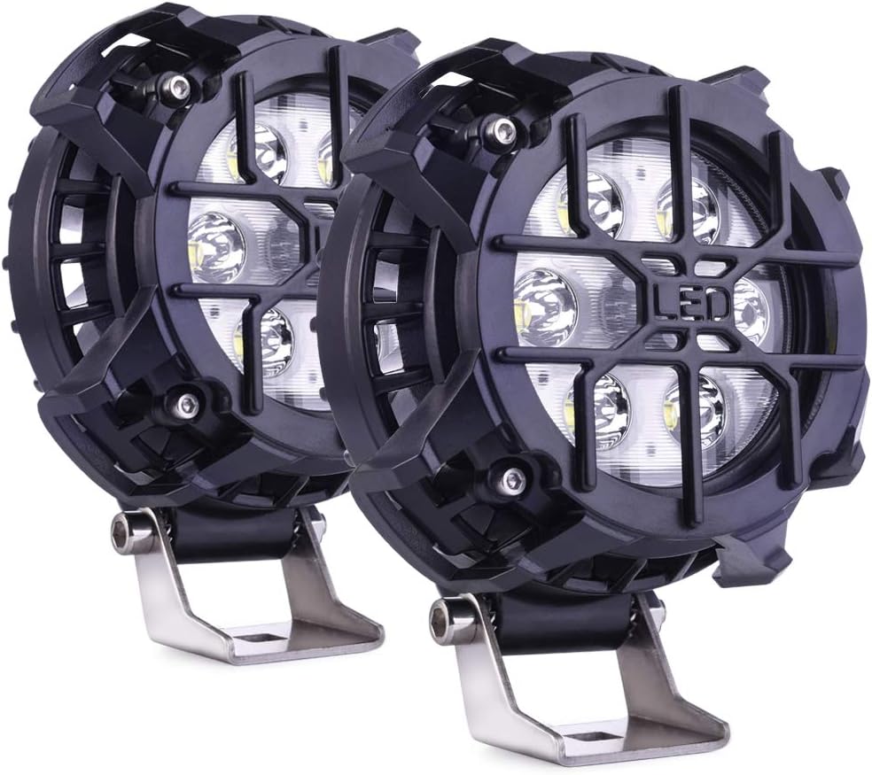 Light Pods - SS VISION 4 Inch 42W 4000LM LED Pods with Blue Light, Off Road Spot Driving Fog Lamp, Super Bright LED Work Light for Truck Car ATV SUV ATV Jeep Boat (2 Pack)