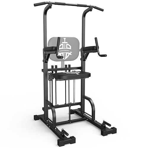 Sportsroyals Power Tower Pull Up Bar Station, 450LBS Stable Pull