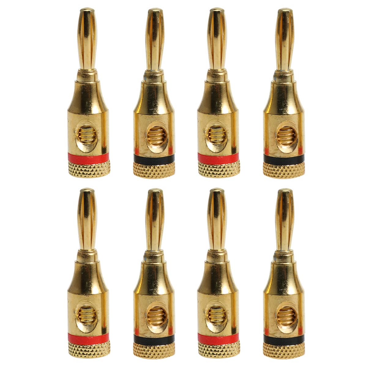 WINOMO Cable 4 mm 8pcs Gold Plated Musical Audio Speaker Wire with Banana Plug Connector
