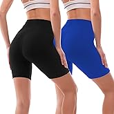 Ipletix 2 Pack Biker Shorts Women, 6" High Waisted Yoga Running Workout Spandex Shorts