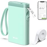 Nelko Label Maker Machine with Tape, P21 Bluetooth Label Printer, Wireless Mini Label Makers with Multiple Templates for Organizing Office Home, Green