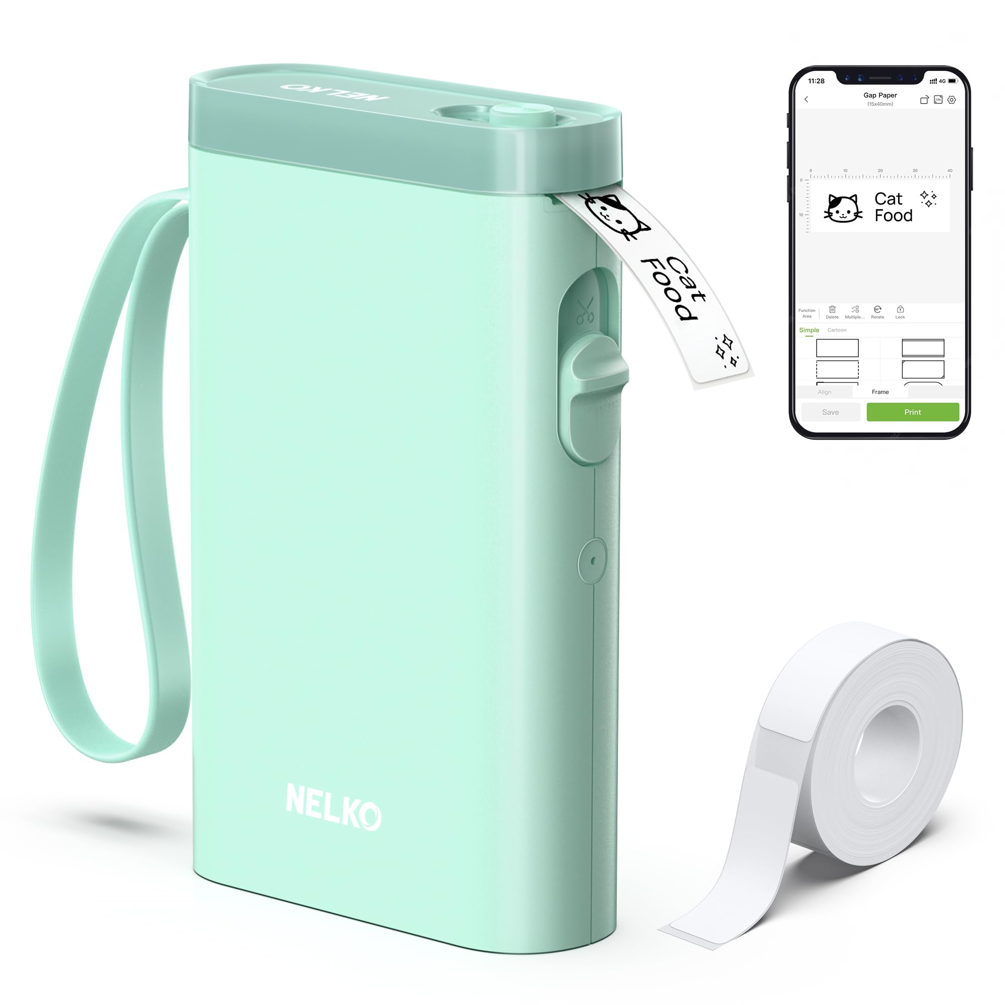 Nelko Label Maker Machine with Tape, P21 Bluetooth