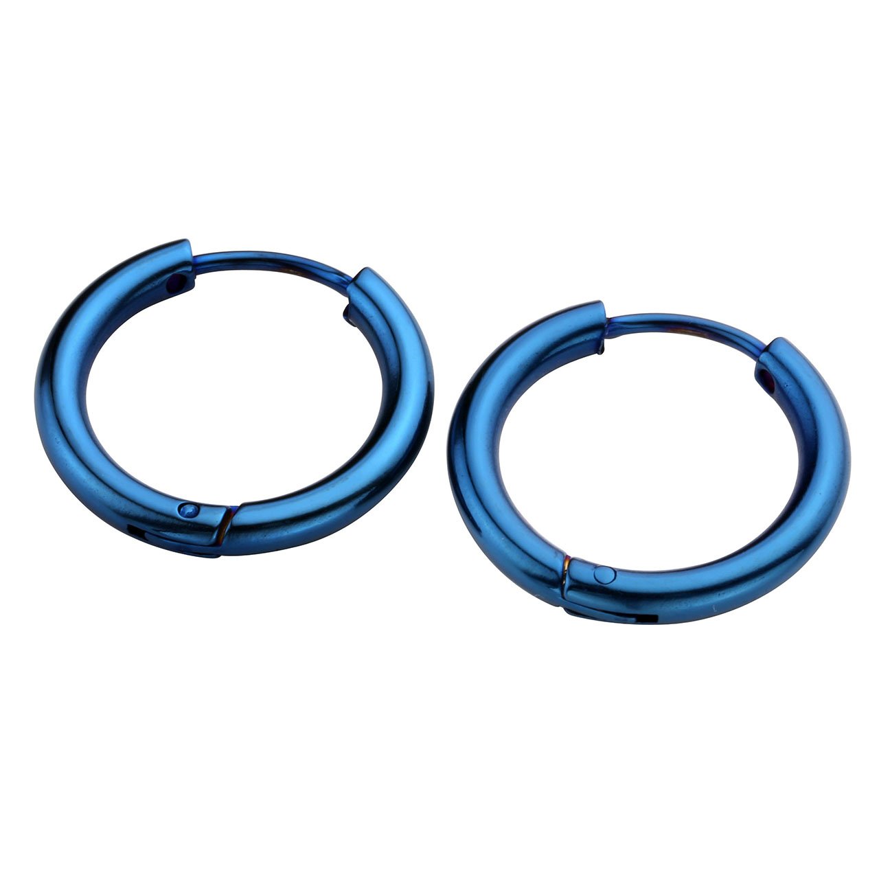 JSDDE 6pcs Boucle d\'Oreille Set Unisex Anneau Tube Circulaire Acier Inoxydable Or Rose Bleu Multicolore Or Argent Noir 14mm