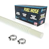 QFS Corrugated Fuel Hose with Clamps Universal Fitment | Universal In-Tank Flex Hose | Ethanol &amp; E85 Safe | 220mm Length