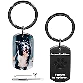 MunkiMix Personalized Cremation Urn Keychain for Pet Human Ashes Custom Photo/Name/Date Dog Cat Paw Print Pendant Stainless Steel Keyring Memorial Keepsake Keychain for Women Men (Style A2)