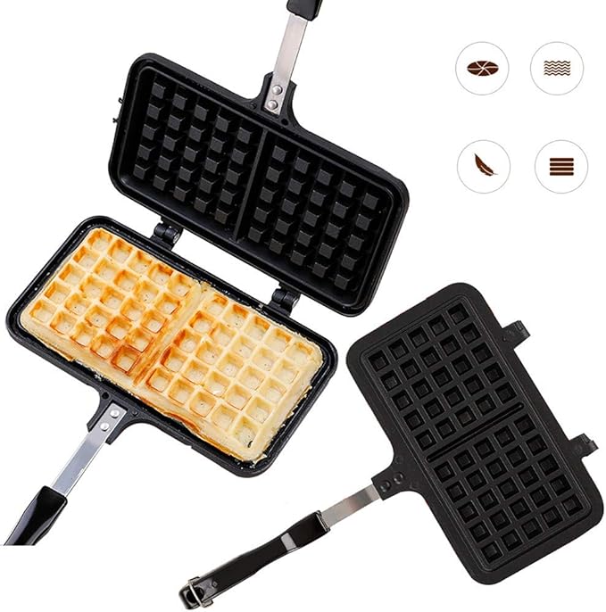 WaffleMaker Small, Cast Iron Waffle Iron Stove Top, NonStick Coating