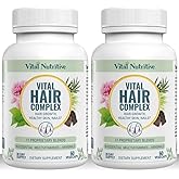 Vital Hair Complex -Hair Growth Vitamins for Women and Men -Biotin & Vitamin B -Hair Growth Supplement for Healthy Hair Skin & Nails -Hormone & Gluten Free -Hair Vitamins for Women