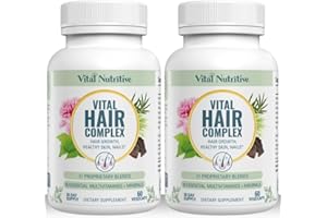 VITAL NUTRITIVE Vital Hair Complex -Hair Growth Vitamins for Women and Men -Biotin & Vitamin B -Hair Growth Supplement for Healthy Hair Skin & Nails -Hormone & Gluten Free -Hair Vitamins for Women