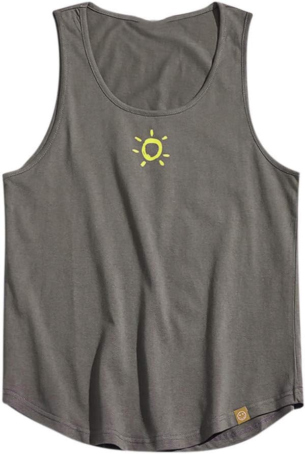 NIUQI Men's Baggy Cotton Linen Solid Pocket Sleeveless O-Neck Vest Tank Tops Blouses